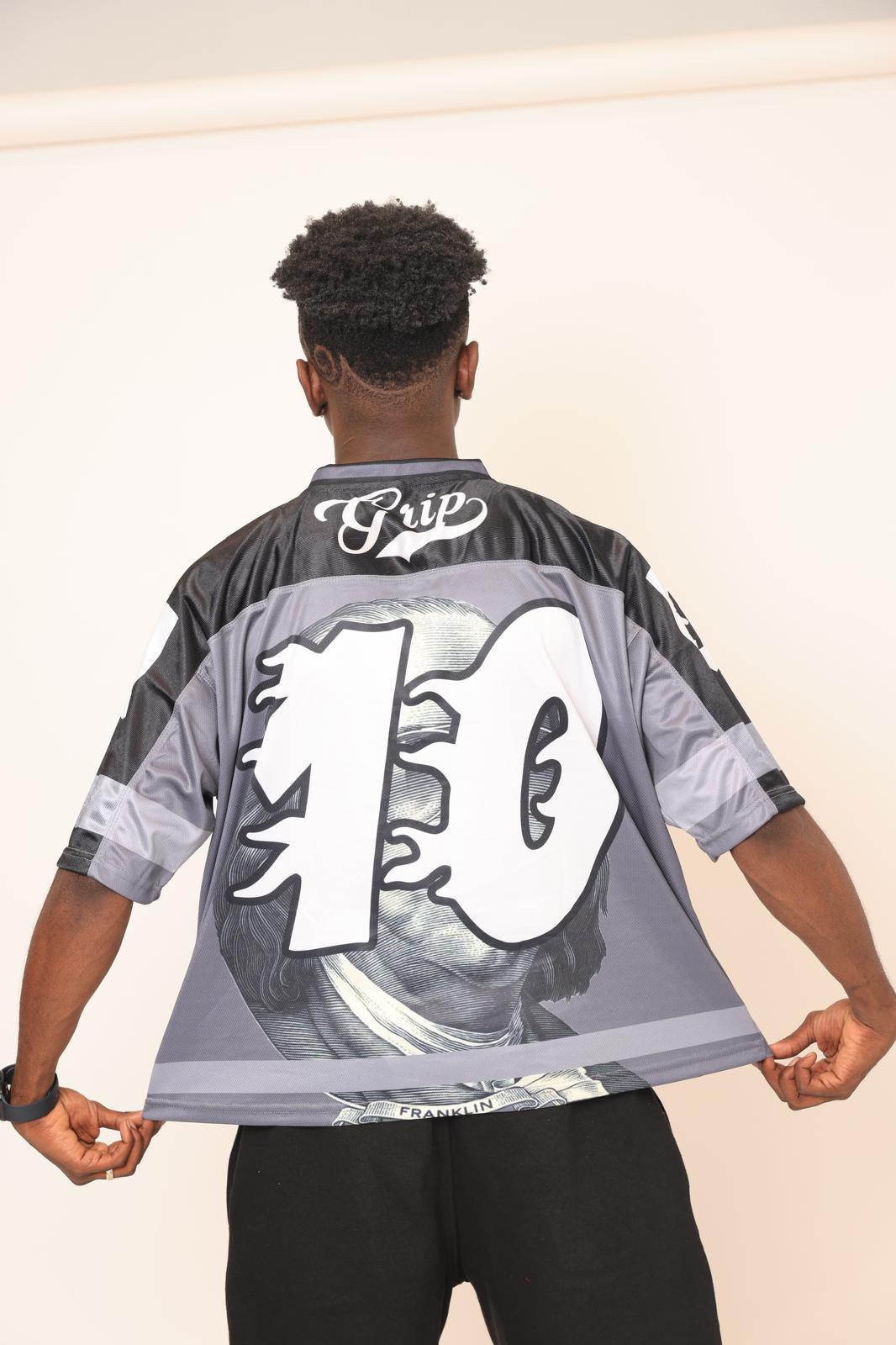 Golden Grip Benjamin Francklin black football jersey