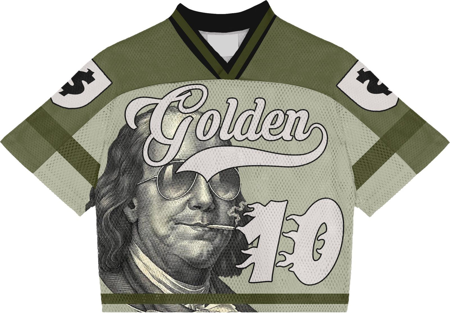 Golden Grip green Benjamin Francklin football jersey