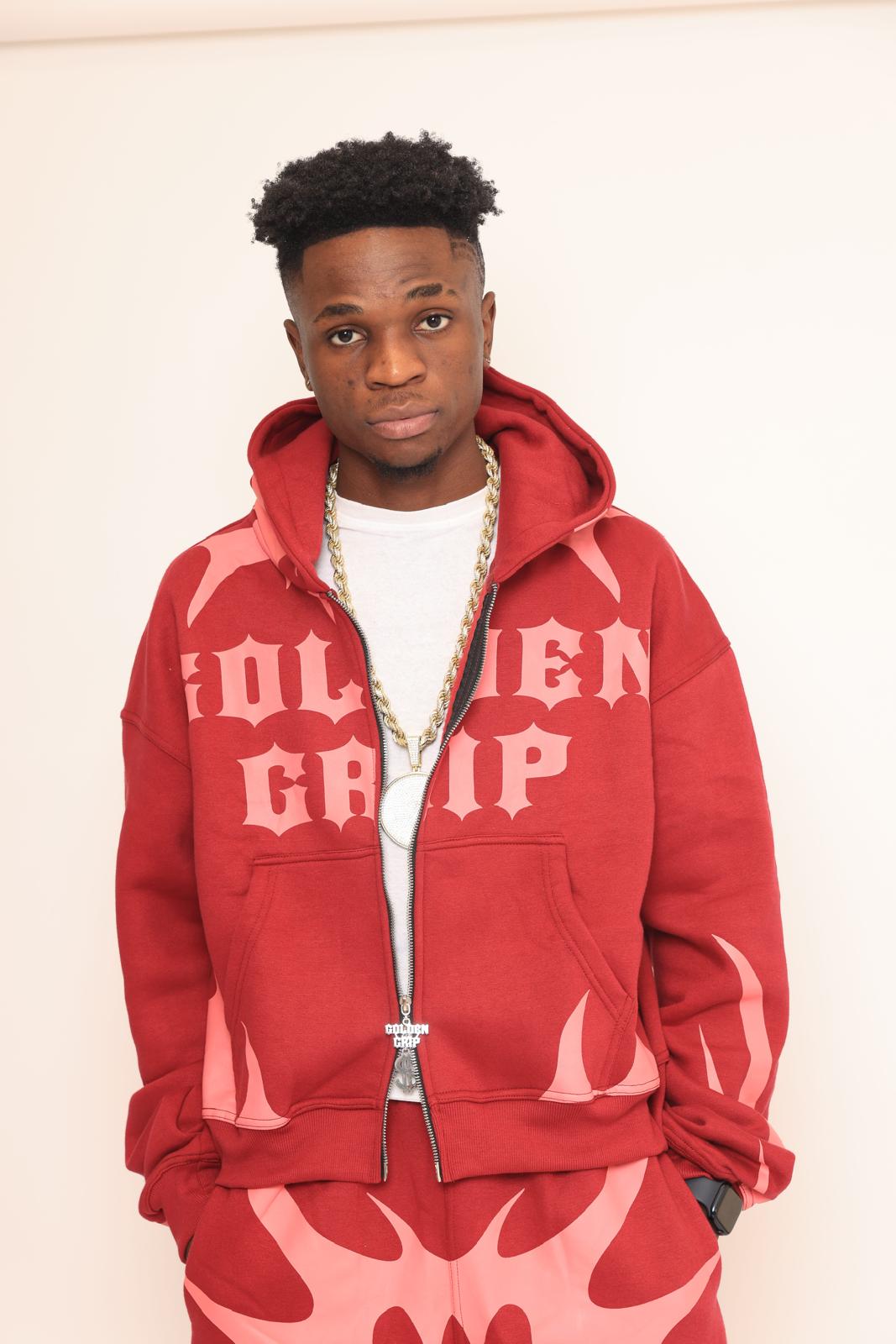 Golden grip red zip up