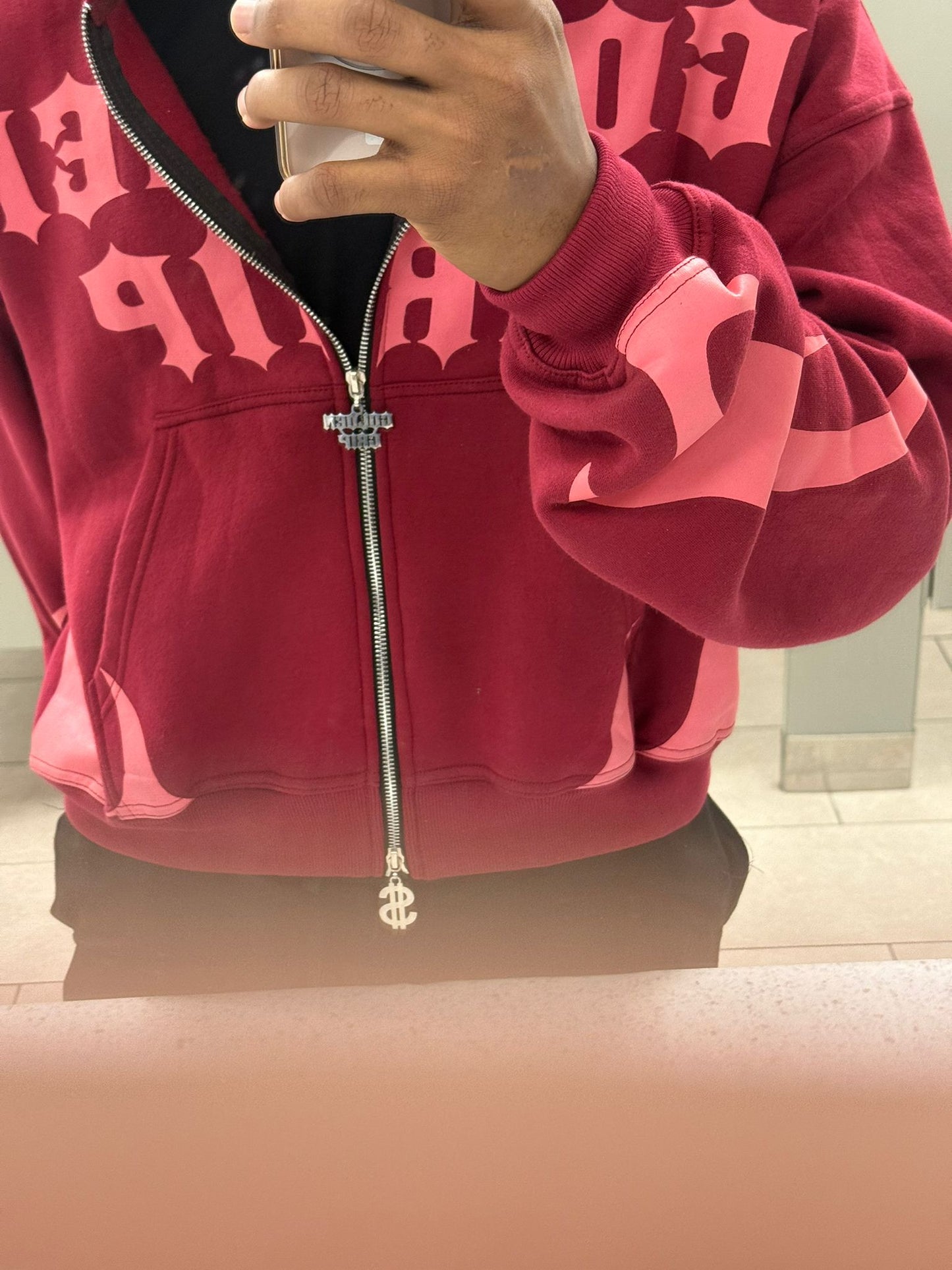 Golden grip red zip up