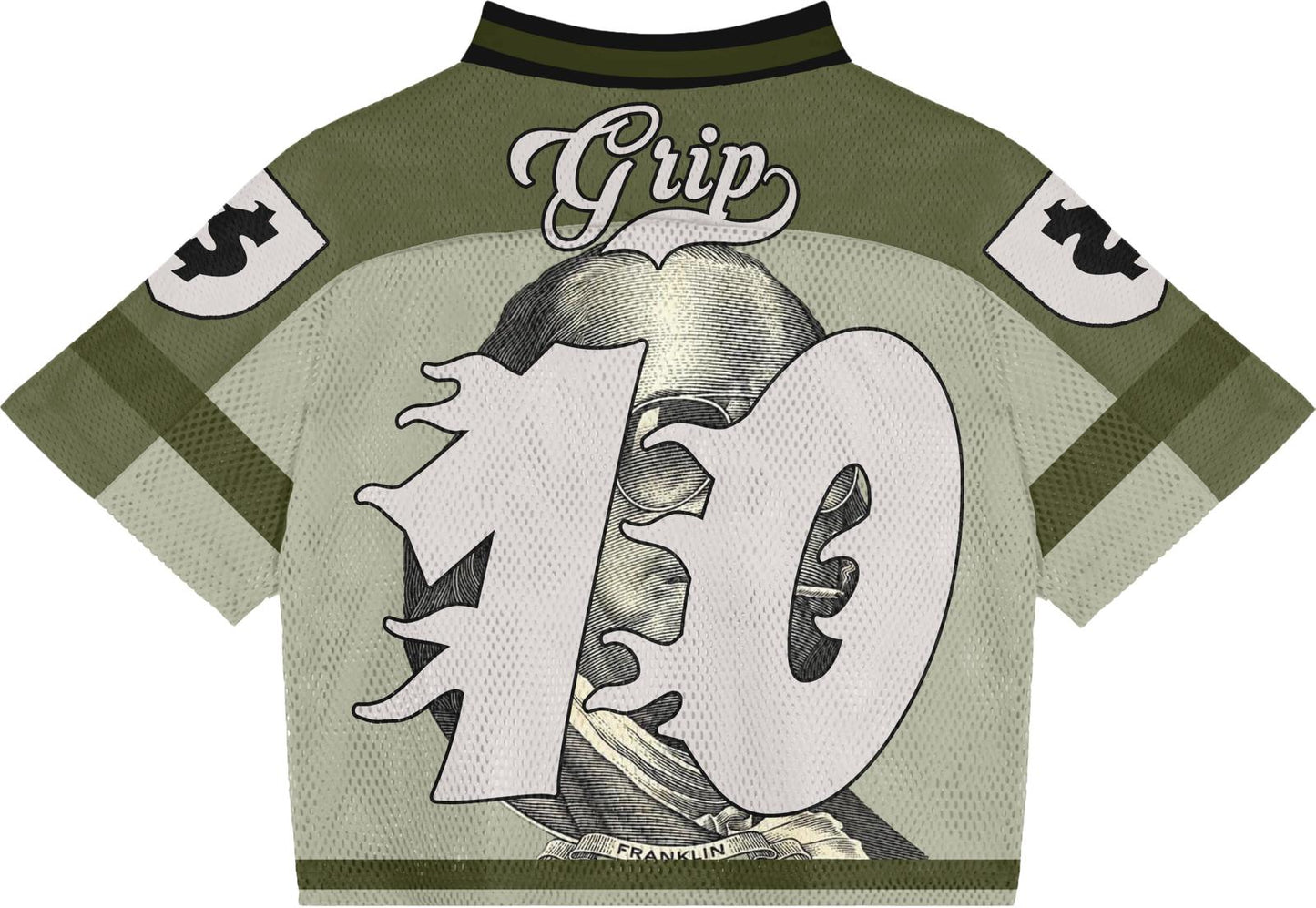 Golden Grip green Benjamin Francklin football jersey