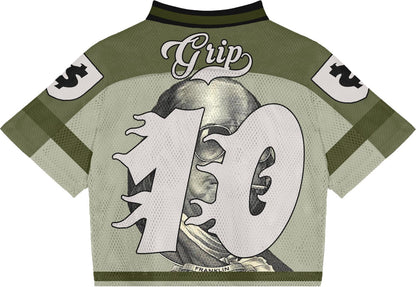 Golden Grip green Benjamin Francklin football jersey