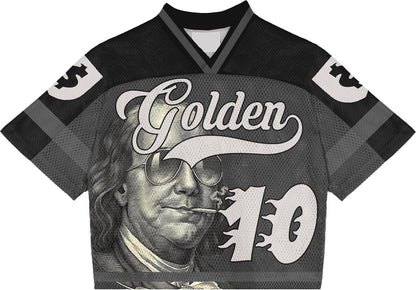 Golden Grip Benjamin Francklin black football jersey