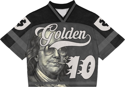 Golden Grip Benjamin Francklin black football jersey