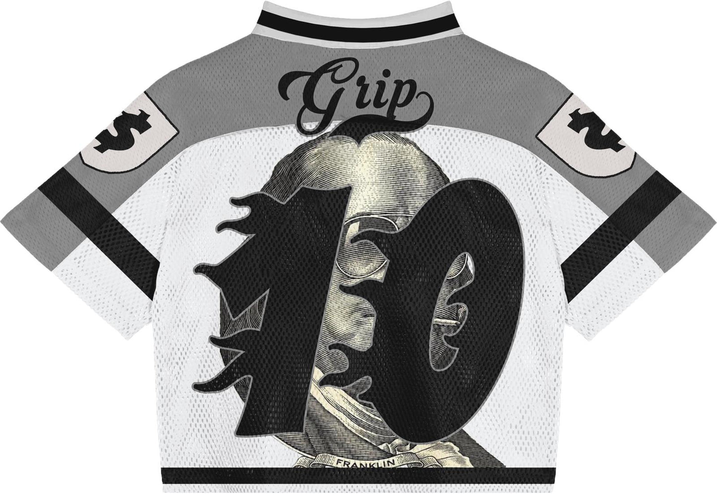 Golden Grip Benjamin Francklin white football jersey