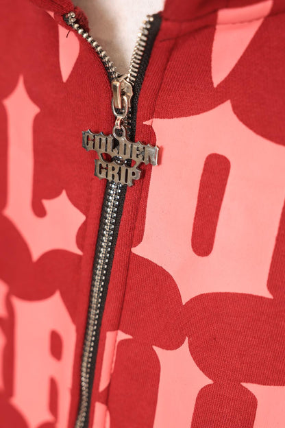 Golden grip red zip up