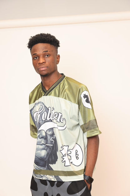 Golden Grip green Benjamin Francklin football jersey
